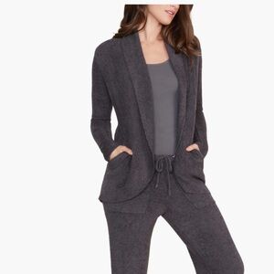 Barefoot Dreams CozyChic Lite Women's Open Front Cardigan Gray Carbon